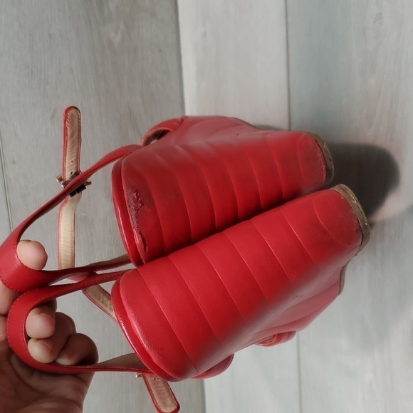 Fendi Womens Leather Wedge Sandals shoes sz 39/8 - Picture 8 of 14